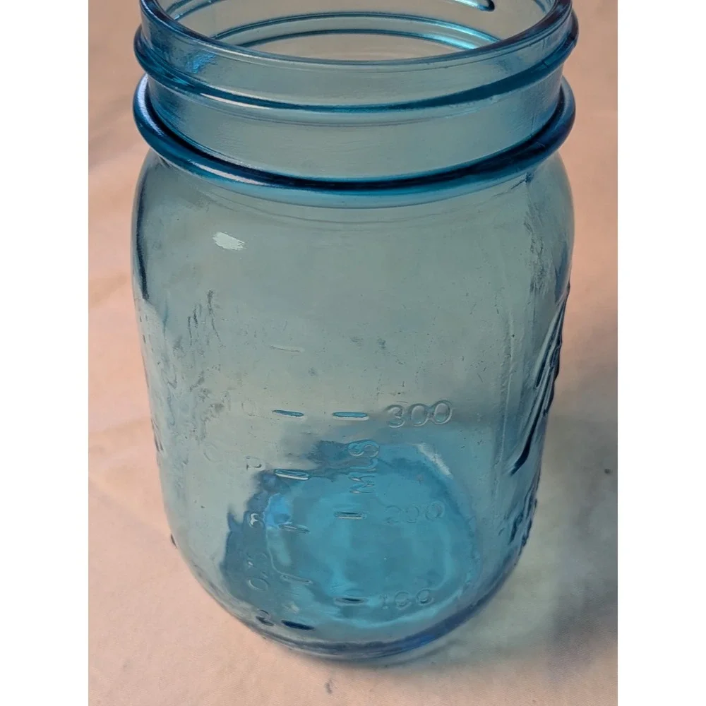 Ball Heritage Collection Blue Glass Mason Jar 1913-1915 Anniversary Pint Regular